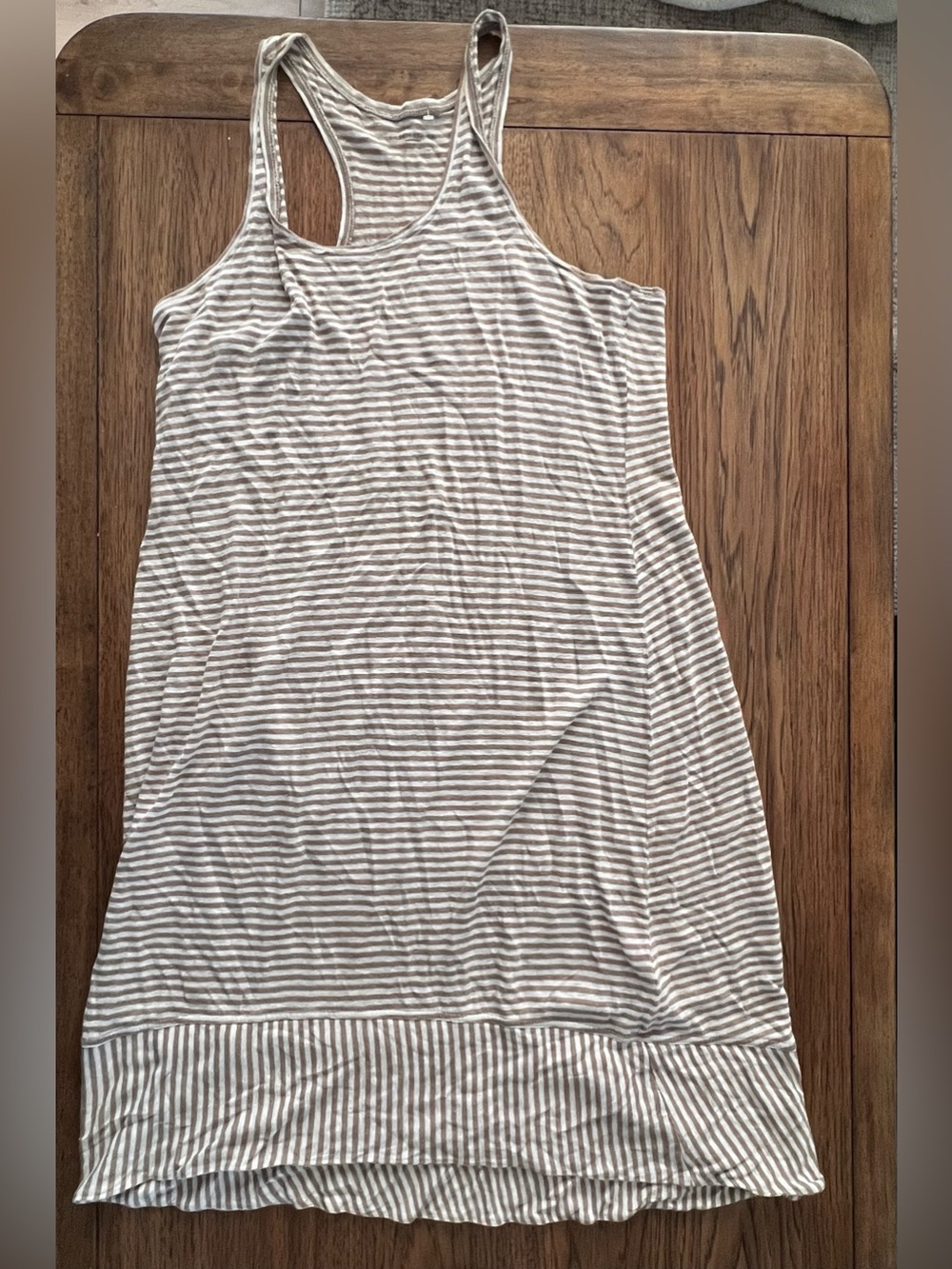 Eileen Fisher Striped Dress in Brown and Cream